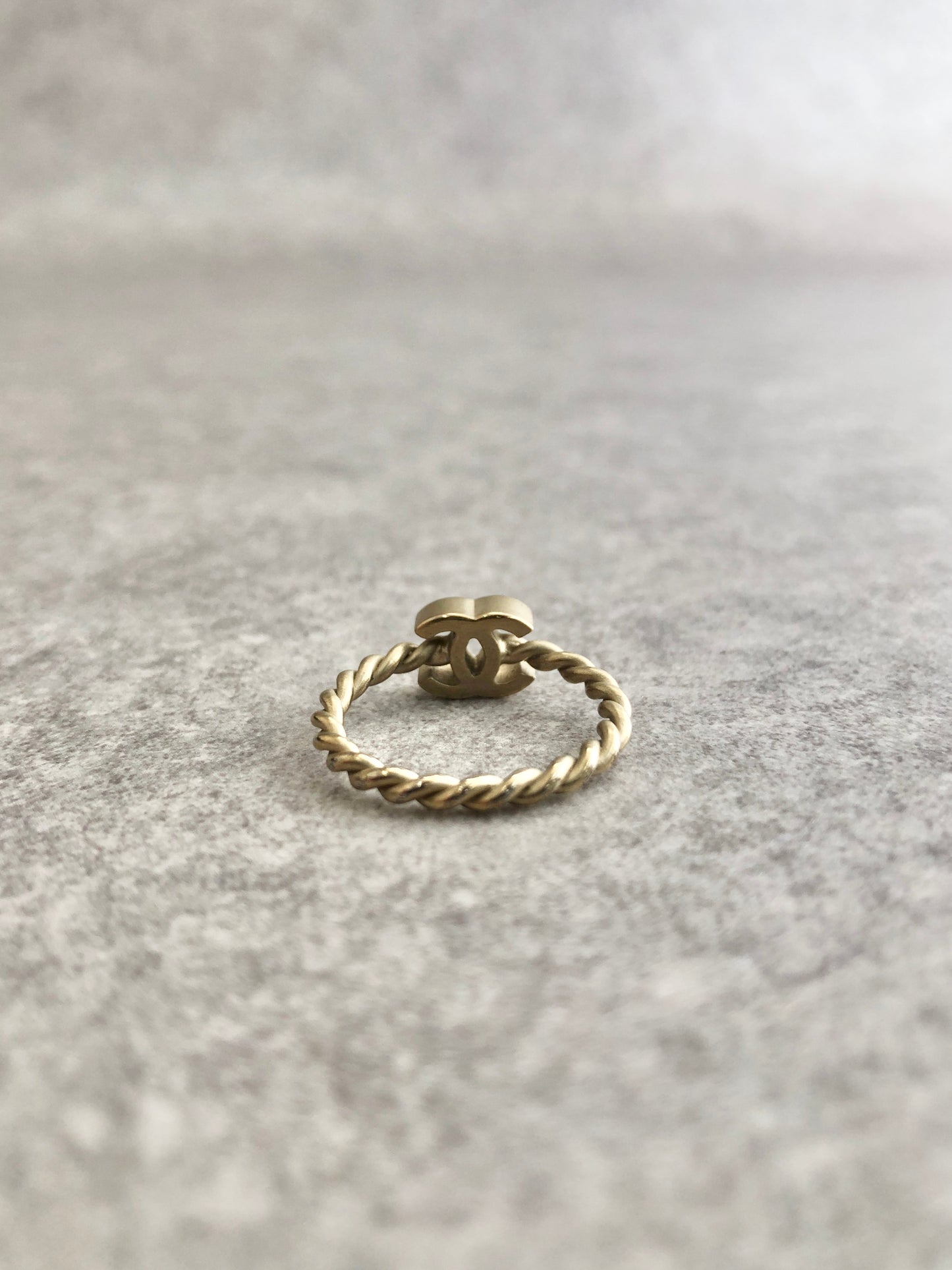 CHANEL Coco Mark Ring Gold Vintage whweu6