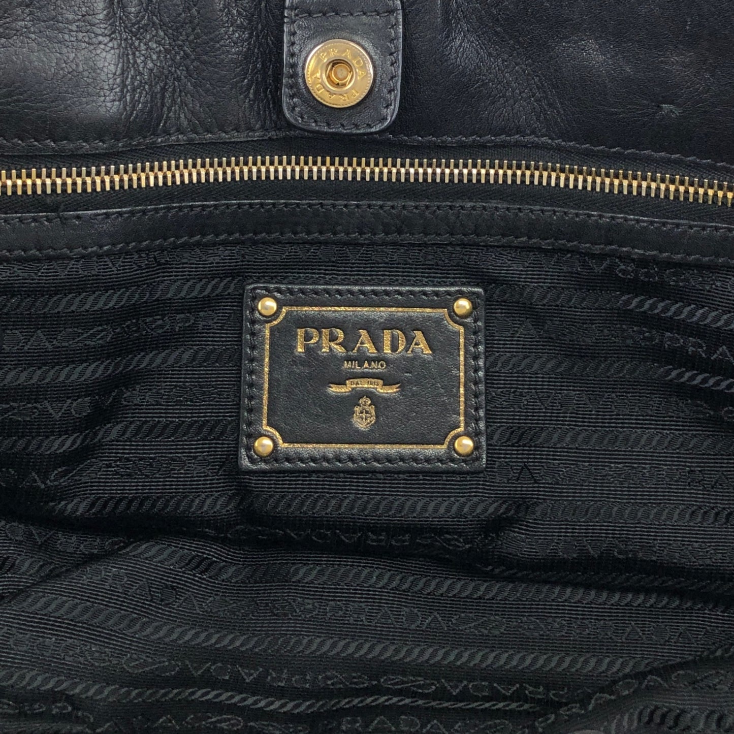 PRADA Logo Two-way Handbag Shoulder bag Black Vintage t5sy7s