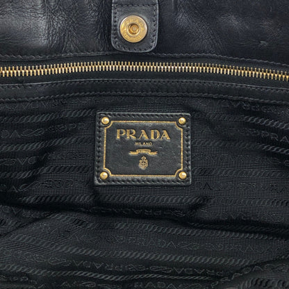 PRADA Logo Two-way Handbag Shoulder bag Black Vintage t5sy7s