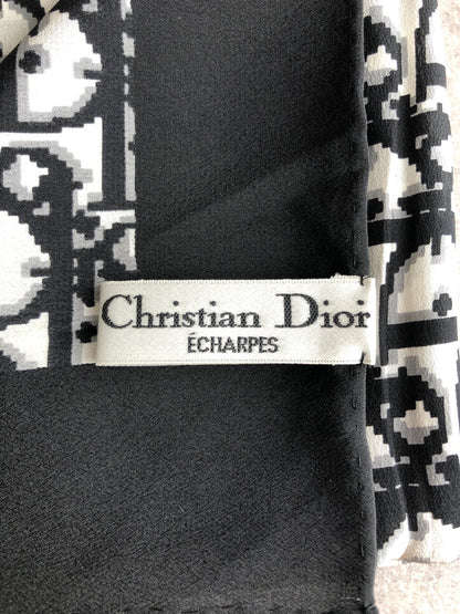 Christian Dior Trotter Silk Scarf Black Vintage 2mgxgg