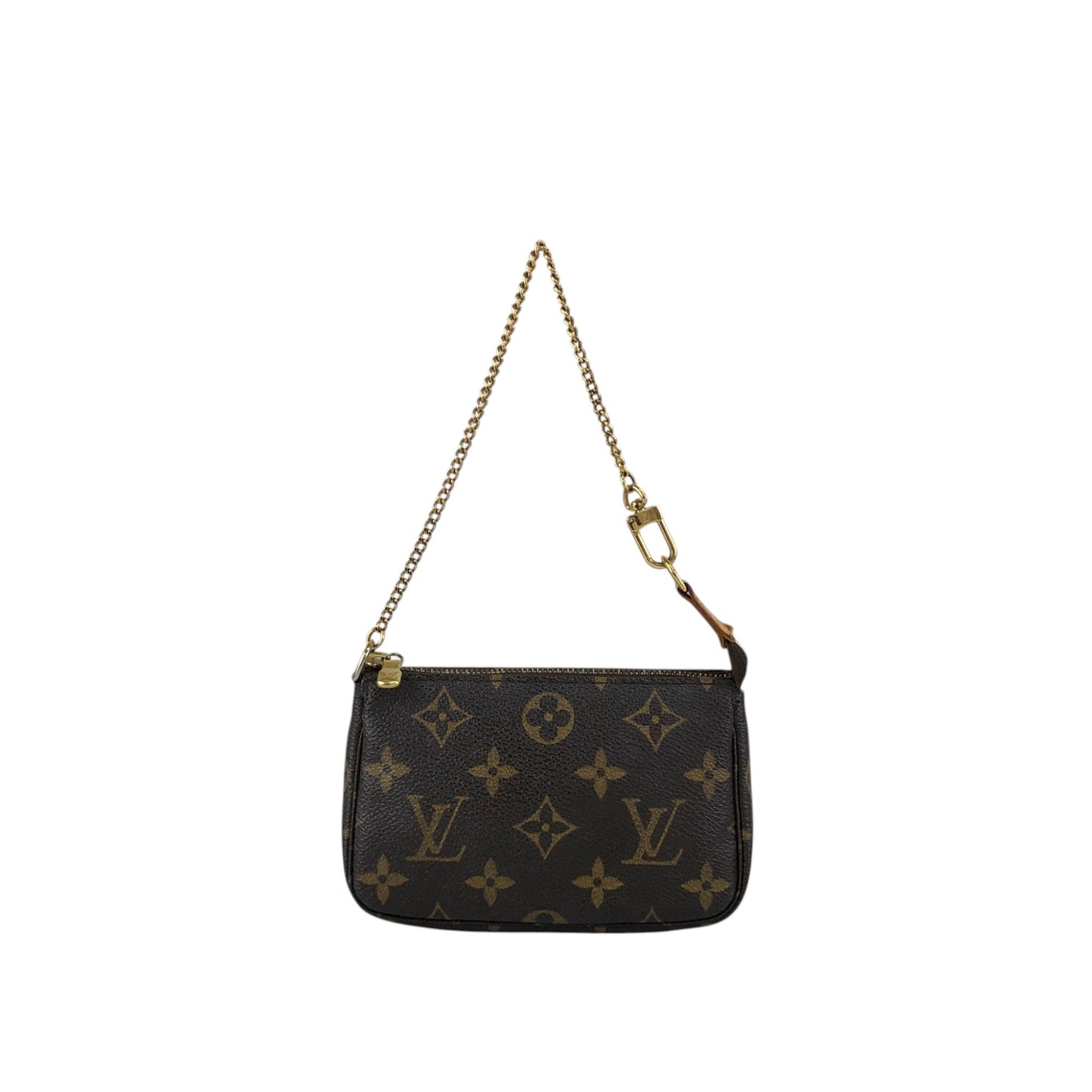 LOUIS VUITTON Monogram Small Handbag Brown M58009 Vintage 85sgud