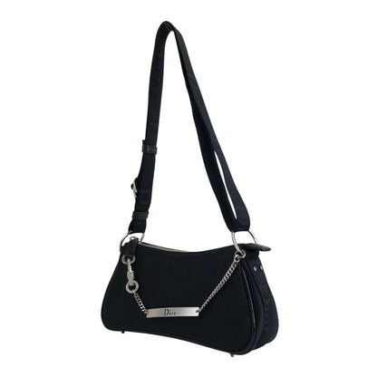 Christian Dior Logo Stone Shoulder bag Black Vintage 3ta7w7