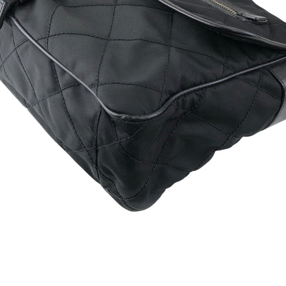 PRADA Tessuto Triangle Logo Shoulder bag Black Vintage g5c3is