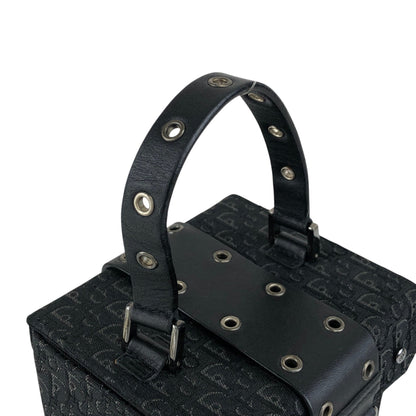 Christian Dior Logo Trotter Small Handbag Vanity bag Black Vintage kebsei