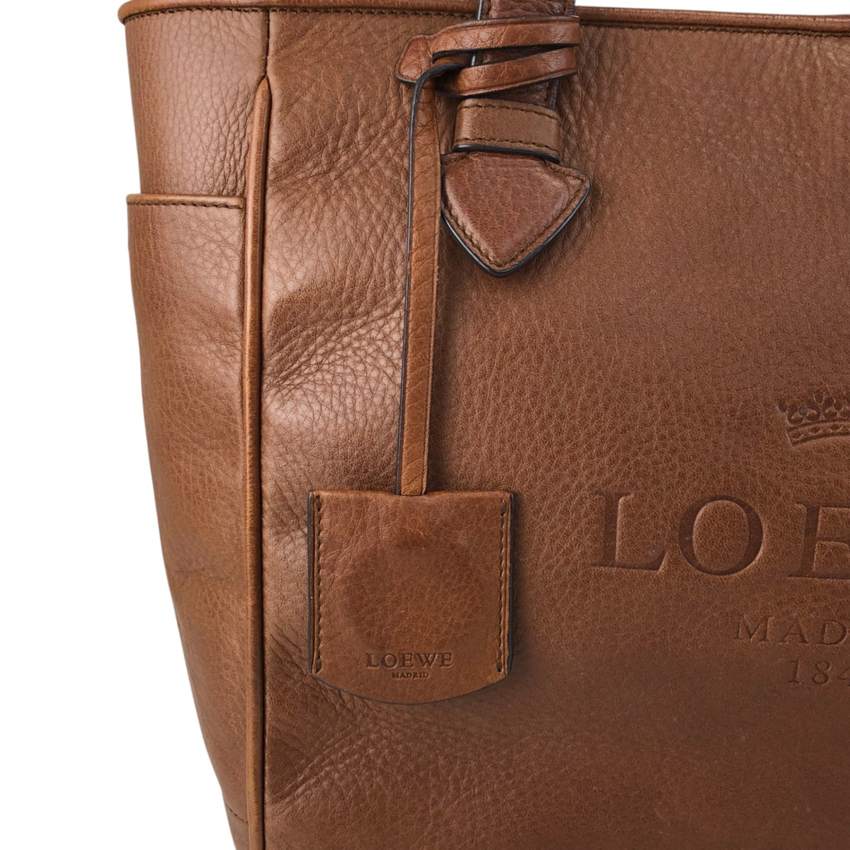 LOEWE Logo Embossed Totebag Brown Vintage 8s4u5v