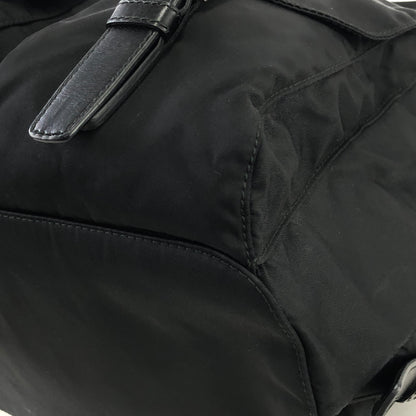PRADA Triangle Logo Double pocket Nylon Backpack Black Vintage e2jimd
