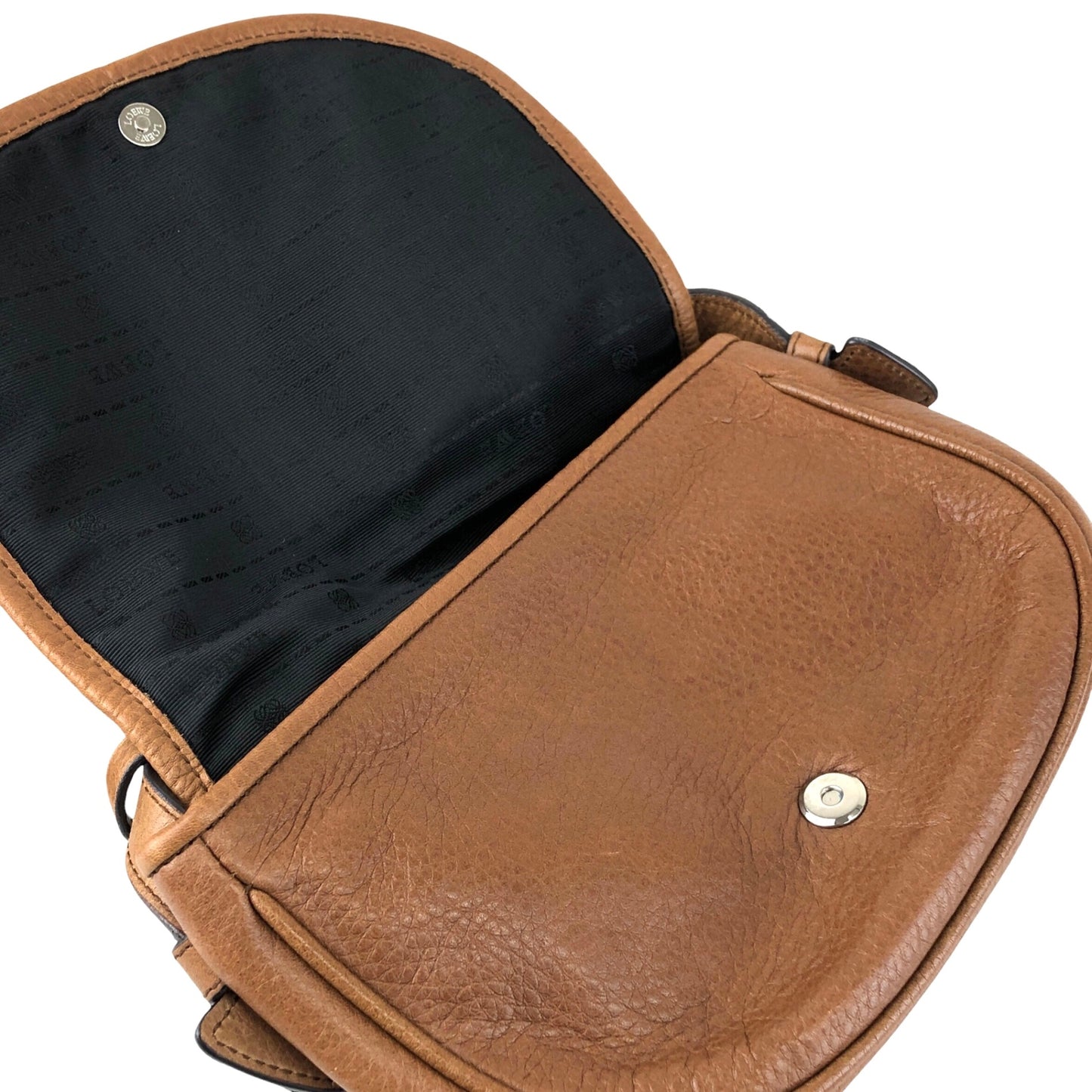 LOEWE Logo Embossed Crossbody Shoulder bag Brown Vintage w2swk6