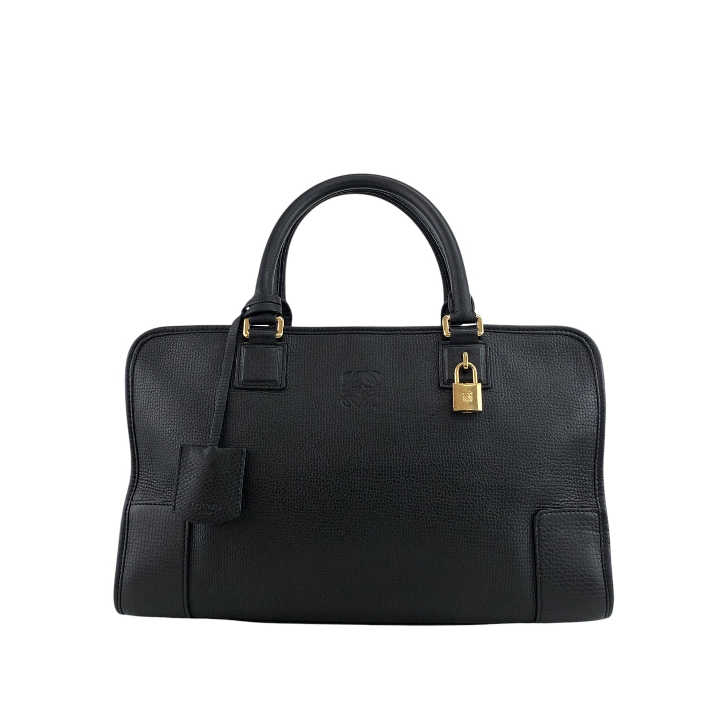 LOEWE Amazona36 Anagram Boston bag Handbag Black Vintage gwsi3e