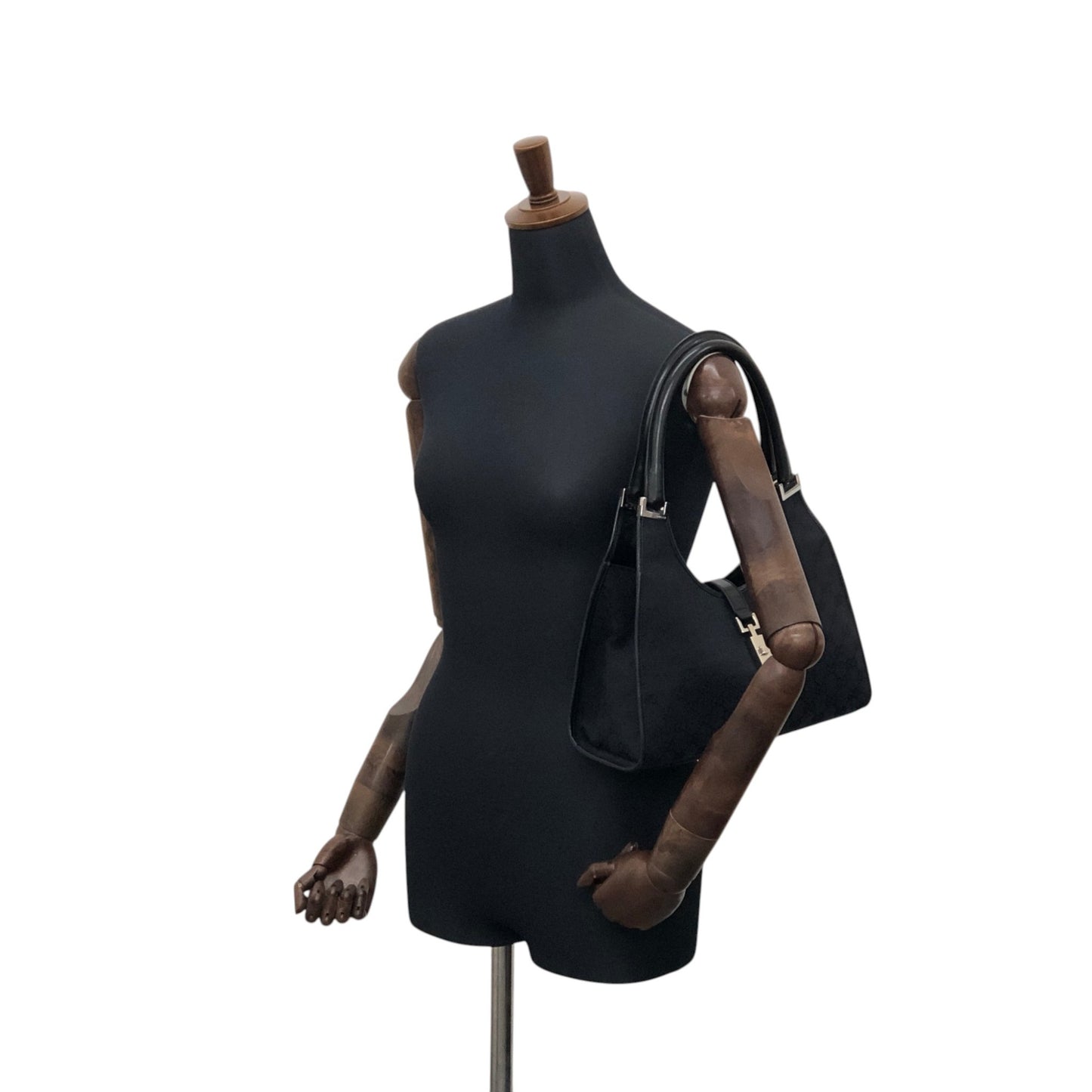 GUCCI Jackie Handbag Totebag Black Vintage xn56ma