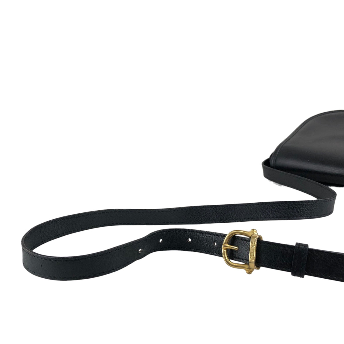 CELINE Gancini Shoulder bag Black Vintage b3ugaa
