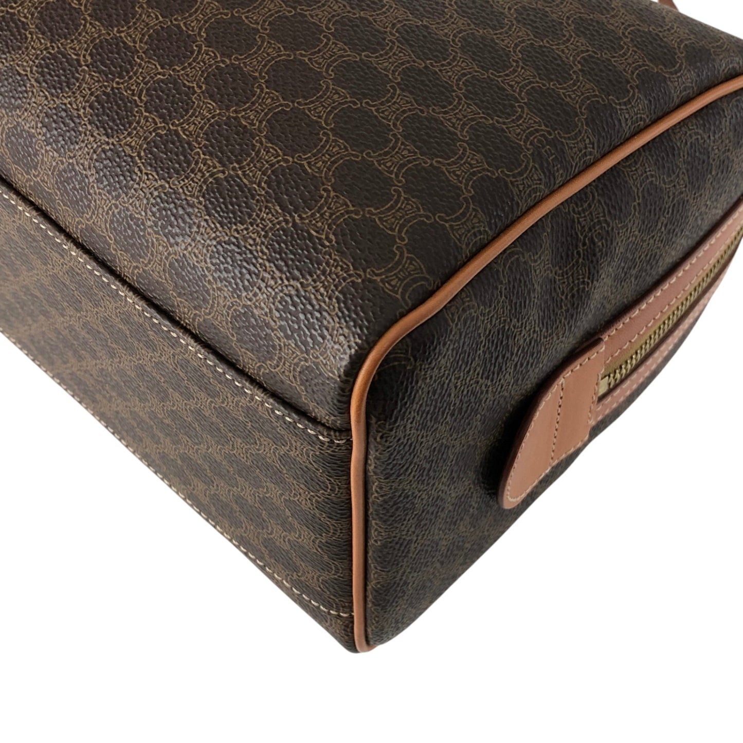 CELINE Macadam Blason Two-way Small Boston bag Shoulder bag Brown Vintage haxmcm