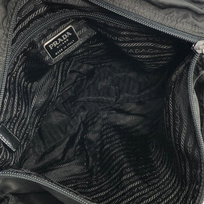 PRADA Triangle Logo Double Pocket Nylon Shoulder bag Black Vintage rnrirz