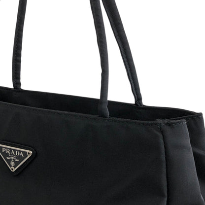 PRADA Triangle Logo Handbag Black Vintage kkmacr