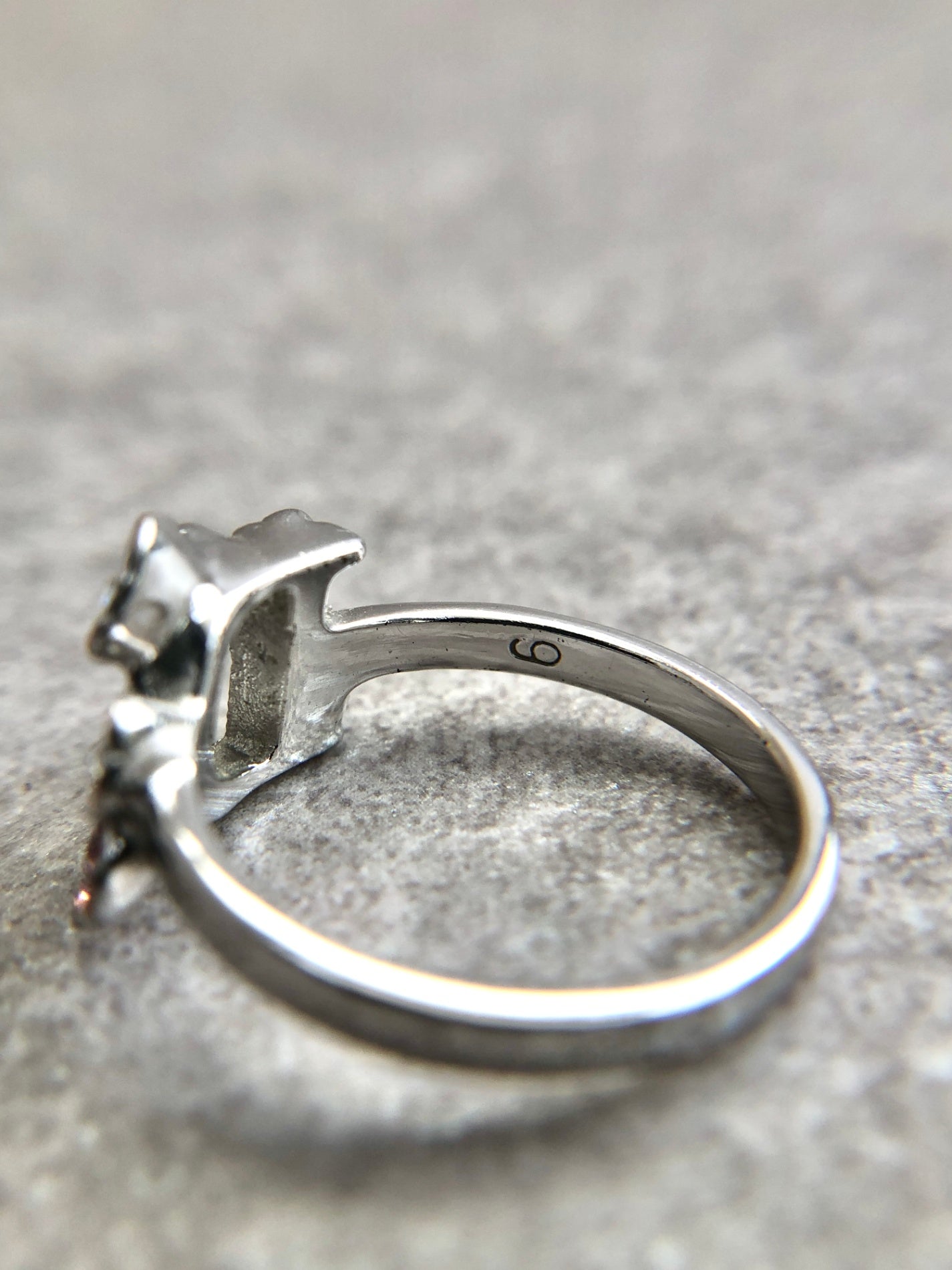 Christian Dior Rhinestone Ring Silver×Pink Vintage ud6td8