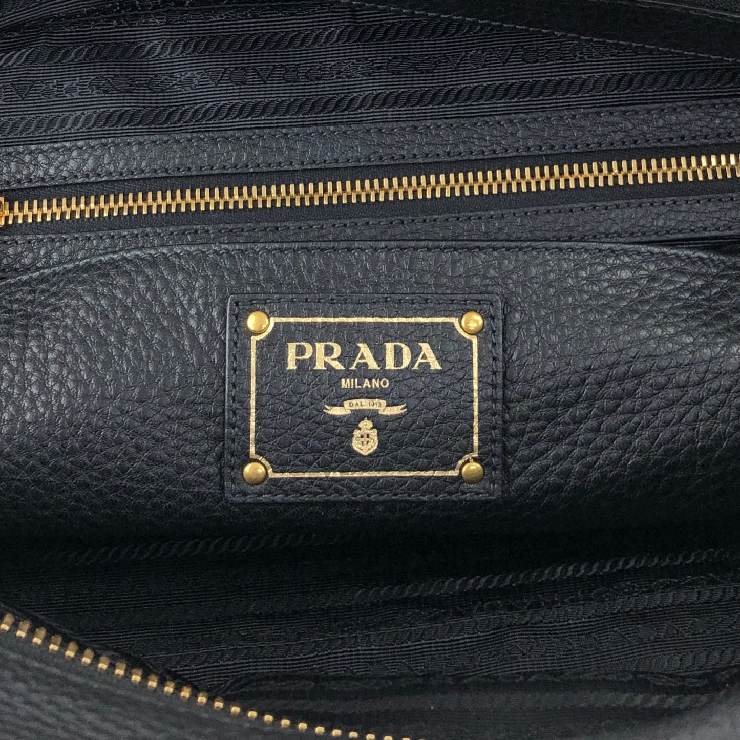PRADA Logo Two-way Handbag Shoulder bag Black Vintage ws8uyb