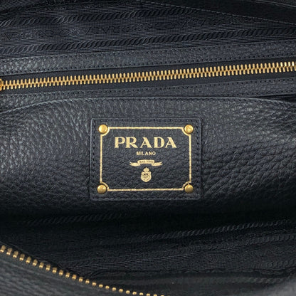 PRADA Logo Two-way Handbag Shoulder bag Black Vintage ws8uyb