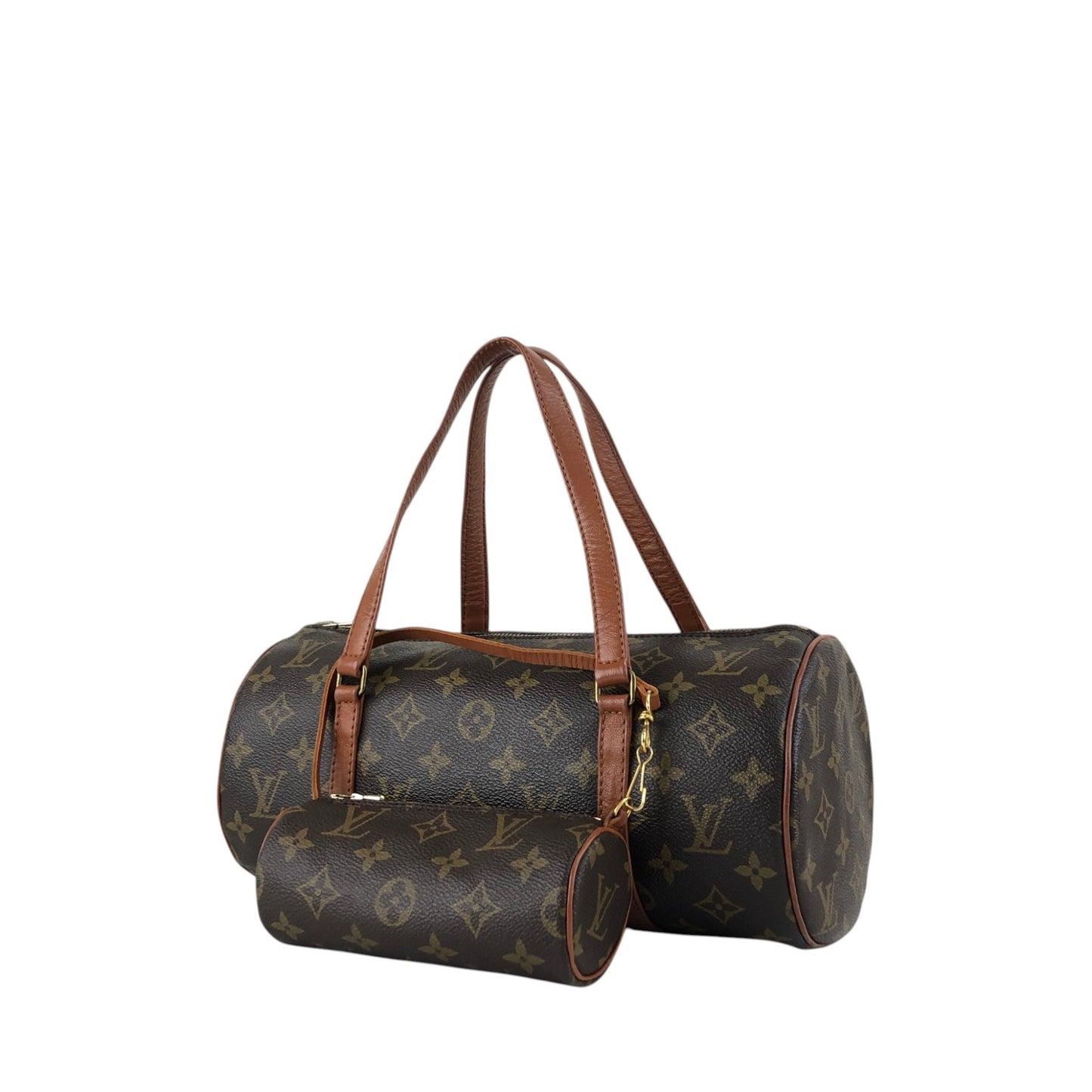 LOUIS VUITTON Monogram Handbag Pouch Brown Vintage kkcs2t