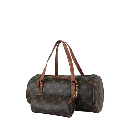 LOUIS VUITTON Monogram Handbag Pouch Brown Vintage kkcs2t