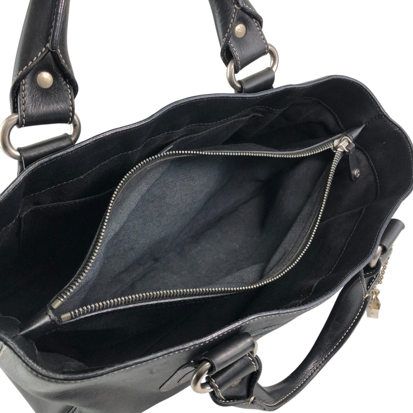 CELINE Triomphe Charm Handbag Black Vintage eyvr3v