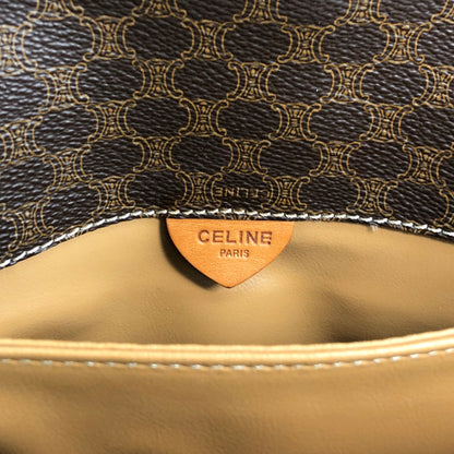 CELINE Macadam Horseshoe Shoulder bag Brown Vintage pep636