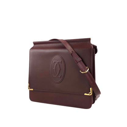 Cartier Flap Shoulder bag Bordeaux Vintage 26hrc3