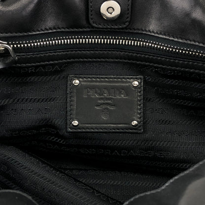 PRADA Logo Handbag Black Vintage bkzmzt