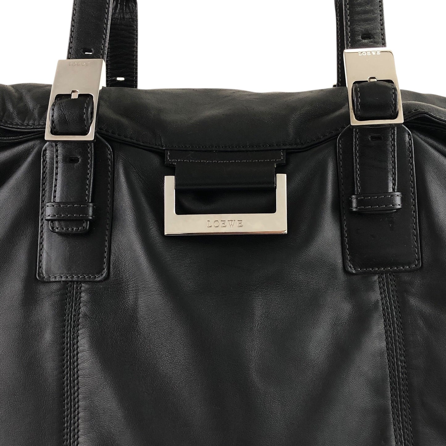 LOEWE Logo Handbag Black Vintage cs6yj7