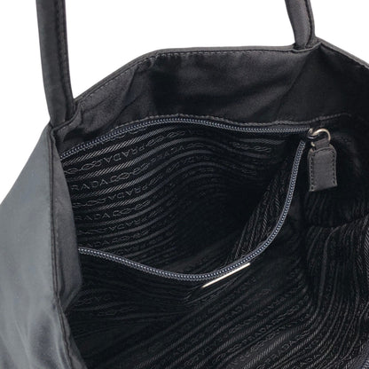 PRADA Tessuto Triangle Logo Handbag Totebag Black Vintage 4fphjj