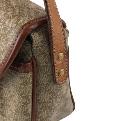 CELINE Macadam Front Buckle  Shoulder bag Beige Vintage hx87nm