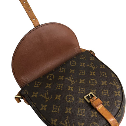 LOUIS VUITTON Monogram Front Buckle  Shoulder bag Brown Vintage u4si84