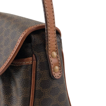 CELINE Macadam Blason Shoulder bag Brown Vintage w4w3x4