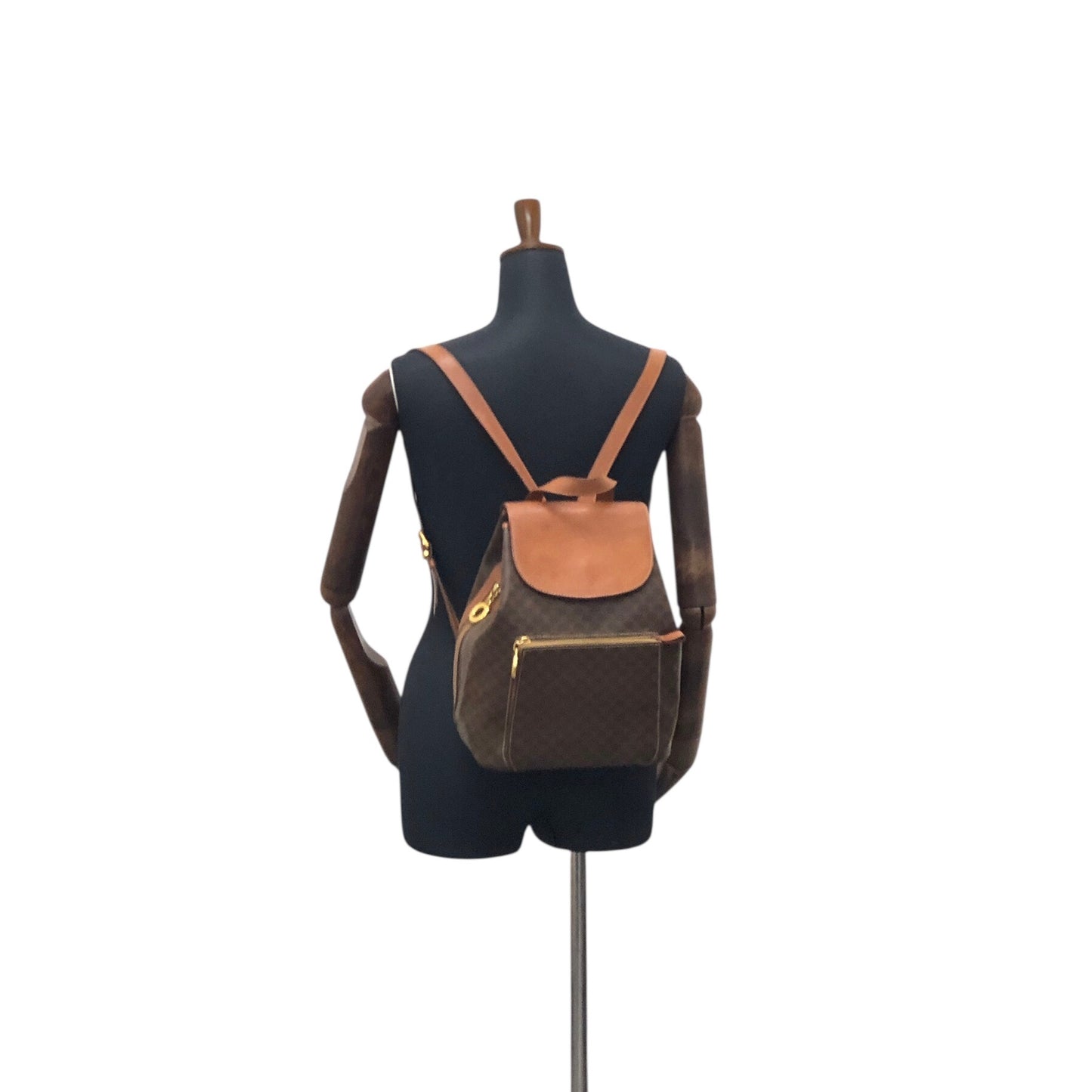 CELINE Macadam Charm Backpack Brown Vintage jz6ee6