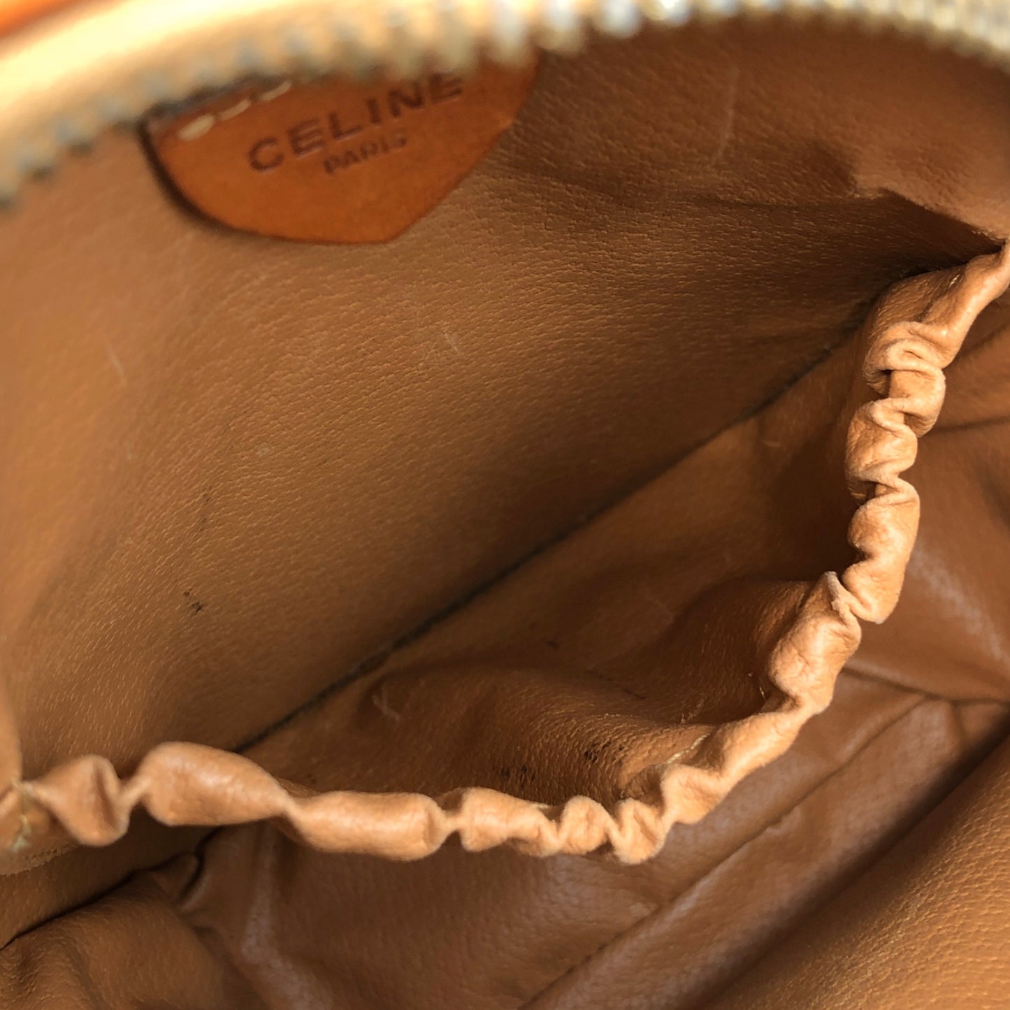 CELINE Macadam Gancini Round Shoulder bag Brown Vintage f76bfn