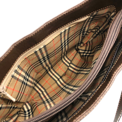 BURBERRY Logo Shoulder bag Brown Vintage  jmw4eb