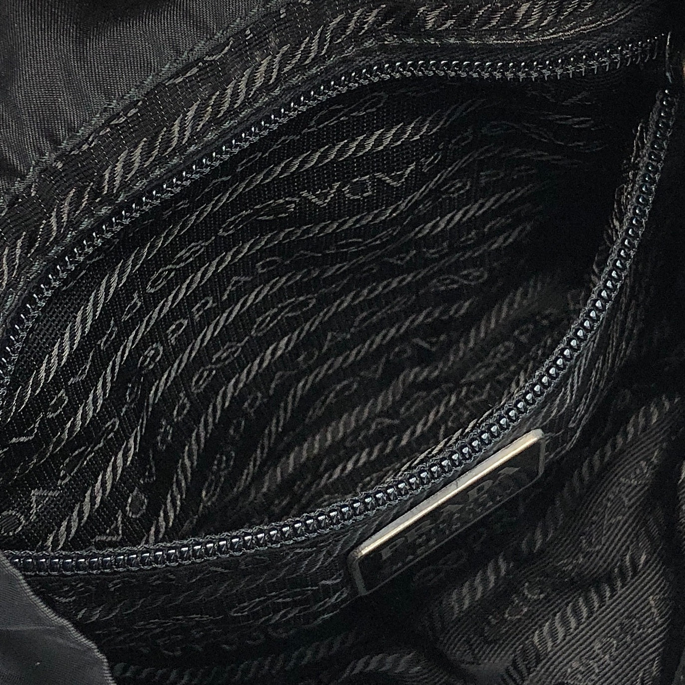 PRADA Triangle Logo Double Pocket Backpack Black Vintage u4u7vk