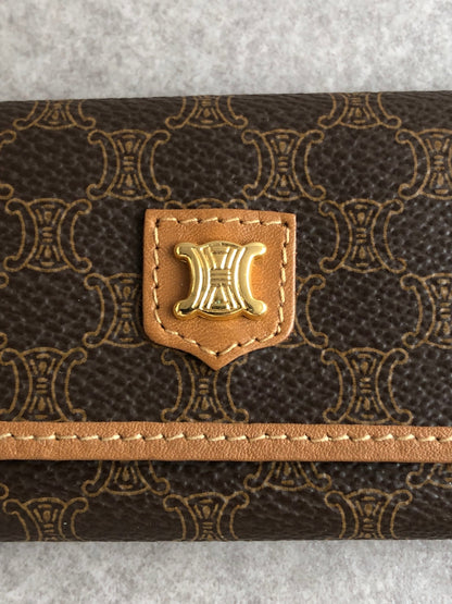 CELINE Macadam Blason Key Case Brown Vintage ugjspr