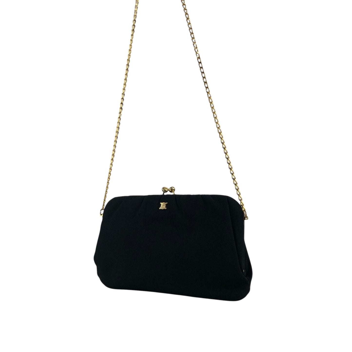 CELINE Blason Chain Shoulder bag Black Vintage yx4igc