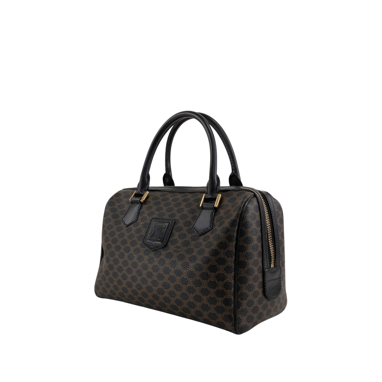 CELINE Macadam Blason Two-way Small Boston bag Shoulder bag Black Vintage xawpgz