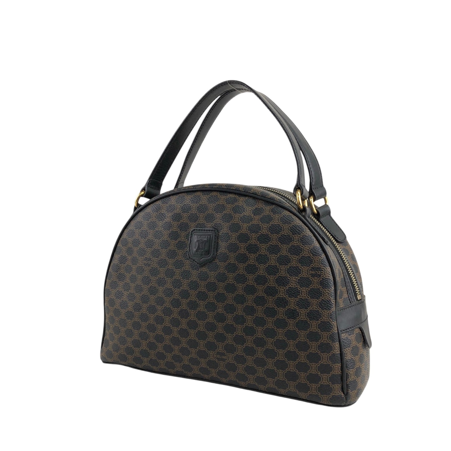 CELINE Macadam Blason Handbag Black Vintage guswt5