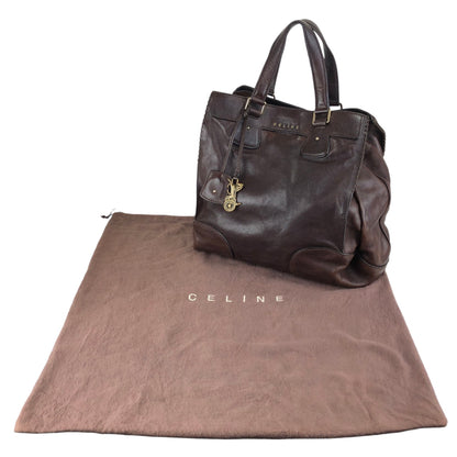 CELINE Horse Carriage Charm Handbag Brown Vintage tmv6c2