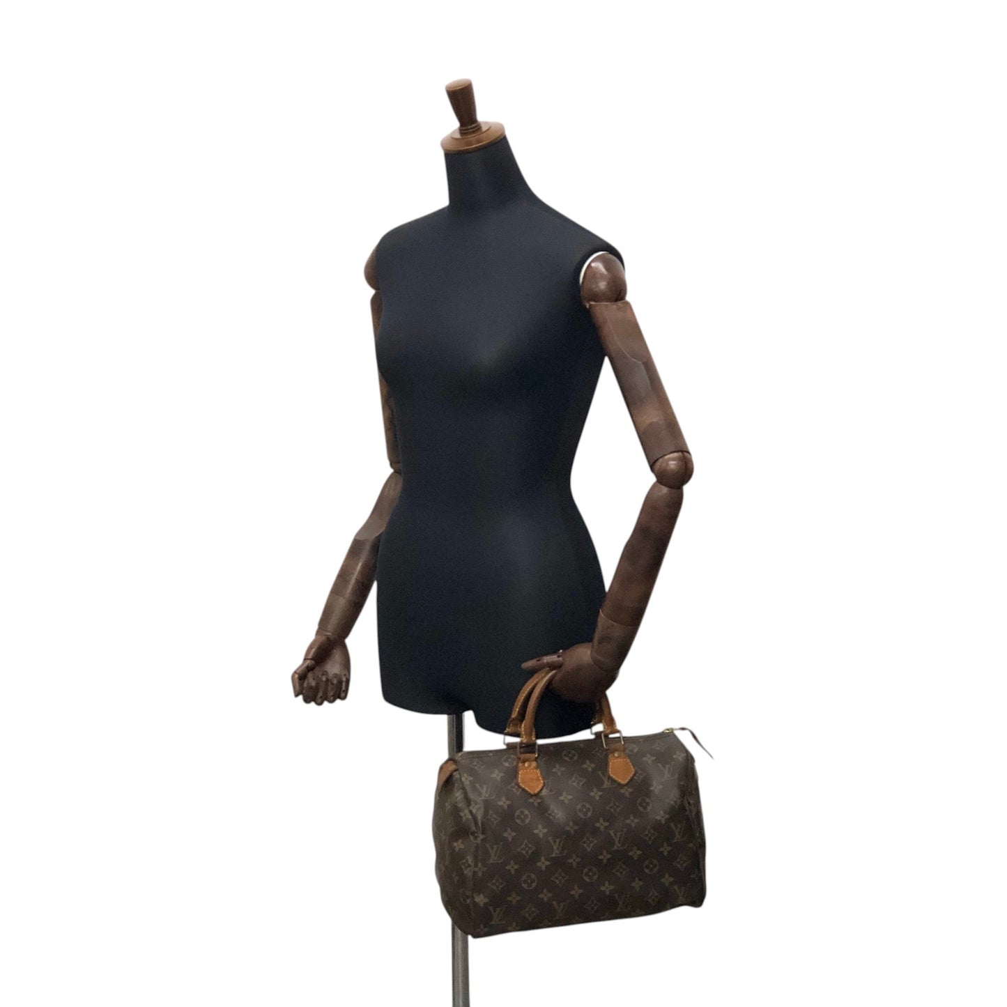 LOUIS VUITTON Monogram Handbag  Boston bag Brown Vintage 46eajv