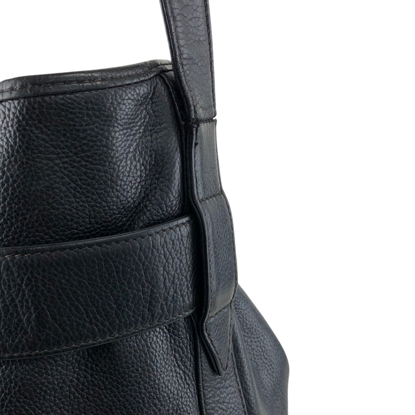 GUCCI Logo Embossed Shoulder bag Black Vintage aga2sh