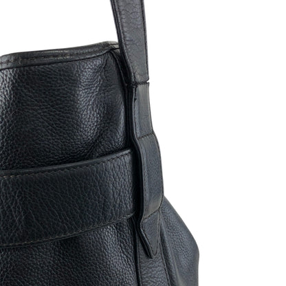 GUCCI Logo Embossed Shoulder bag Black Vintage aga2sh