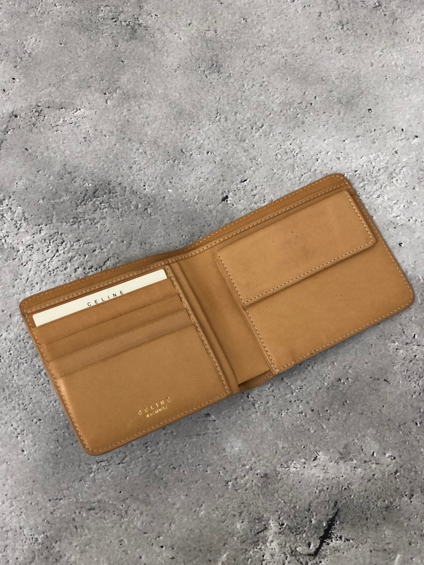 CELINE Macadam Blason Logo Folded Wallet Brown Vintage bvnn7k