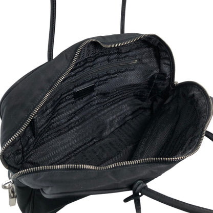 PRADA Tessuto Triangle Logo Handbag Black Vintage w7yvkr