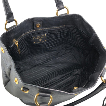 PRADA Logo Handbag Black Vintage 8mhtj6