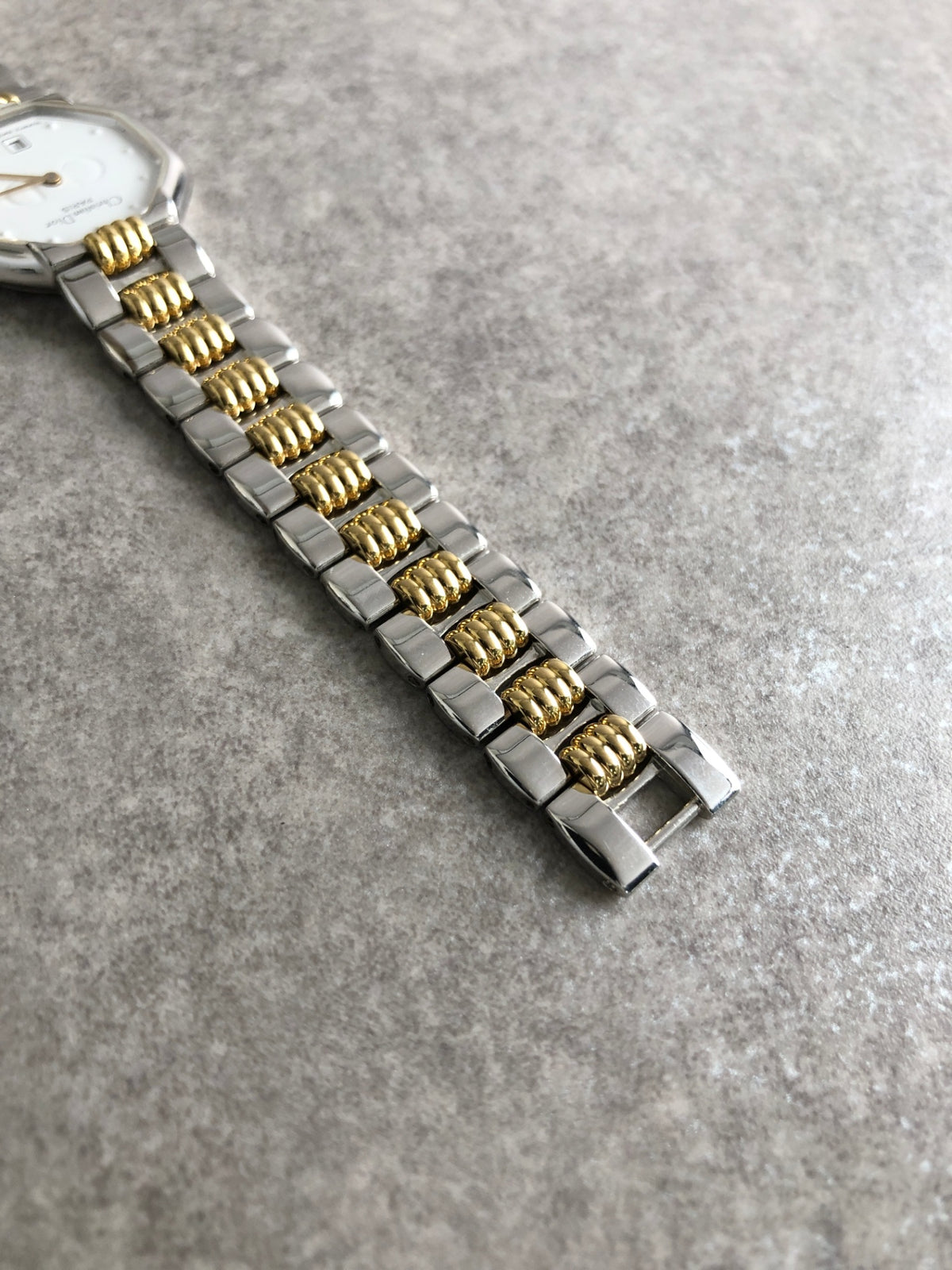 Christian Dior Logo Quartz Watch Silver×Gold 48-203 Vintage p6k3w8