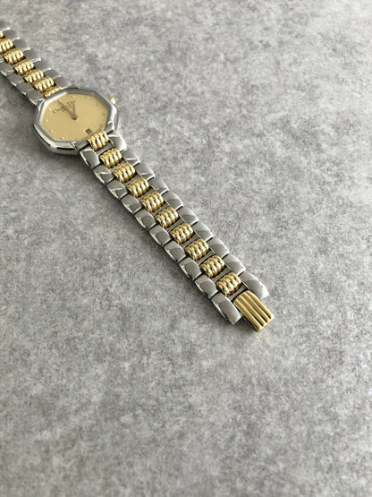 Christian Dior Octagon Watch Silver×Gold D48-203 Vintage timxzz
