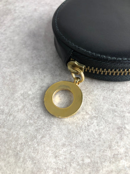 CELINE Circle Logo Coin Purse Black Vintage n7ez3e