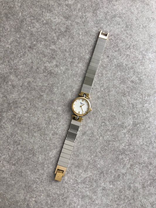 Christian Dior Quartz Watch Silver×Gold 3025 Vintage 7bawiw